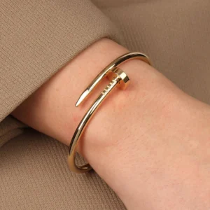 Gold Plated Anti Tarnish Nail Bracelet