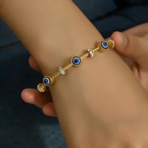 Gold Plated Evil Eye Bracelet