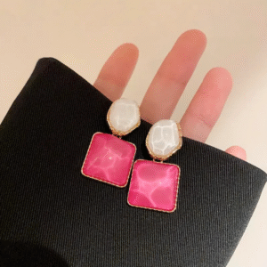Pink Frost Statement Earrings