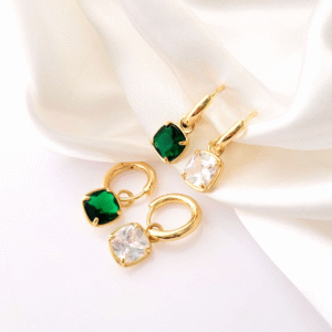 Emerald Luxe Gold Plated Earrings Anti-Tarnish