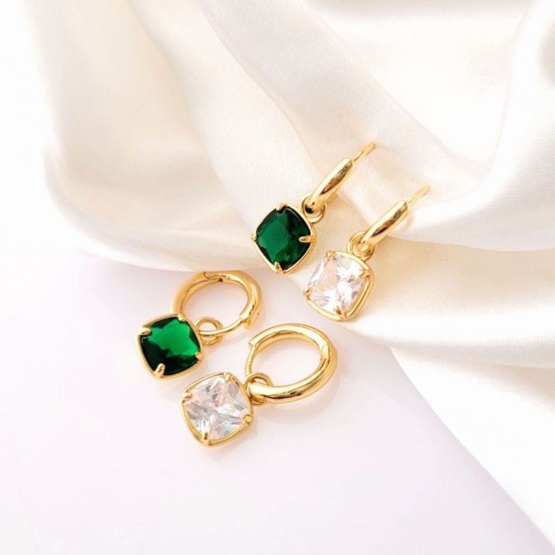 Emerald Luxe Gold Plated Earrings Anti-Tarnish