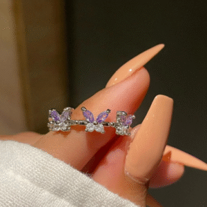 Lavender Butterfly Korean Ring