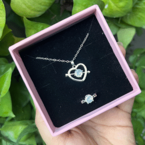 Forever Sparkle Heart Necklace Set
