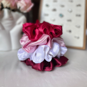 Rosy Luxe XL Satin Scrunchie Set