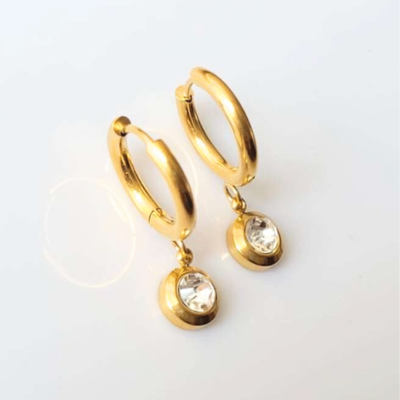 Dainty Glow Drop Anti-Tarnish Hoops 