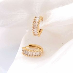 Baguette Elegance Anti-Tarnish Hoops