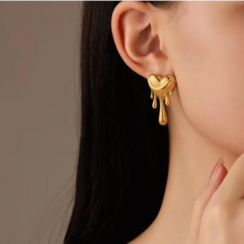 Drip Gold Earrings – Anti-Tarnish Statement Studs