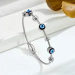 MYN BNG 17350 M 5 2x 3000x Silver Evil Eye Anti-Tarnish Bracelet