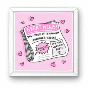 Pinterest-Inspired Newspaper Pink Frame 5x5"