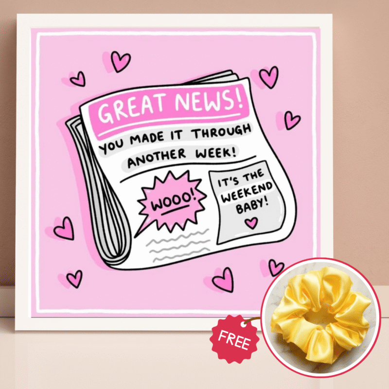 Pinterest-Inspired Newspaper Pink Frame 5x5"