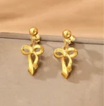 12AE70A2 5210 4BE6 964E EA5A95319BF9 3000x Gold Bow Drop Anti-Tarnish Earrings
