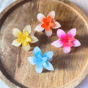 Plumeria Blossom Large Floral Claw Clips