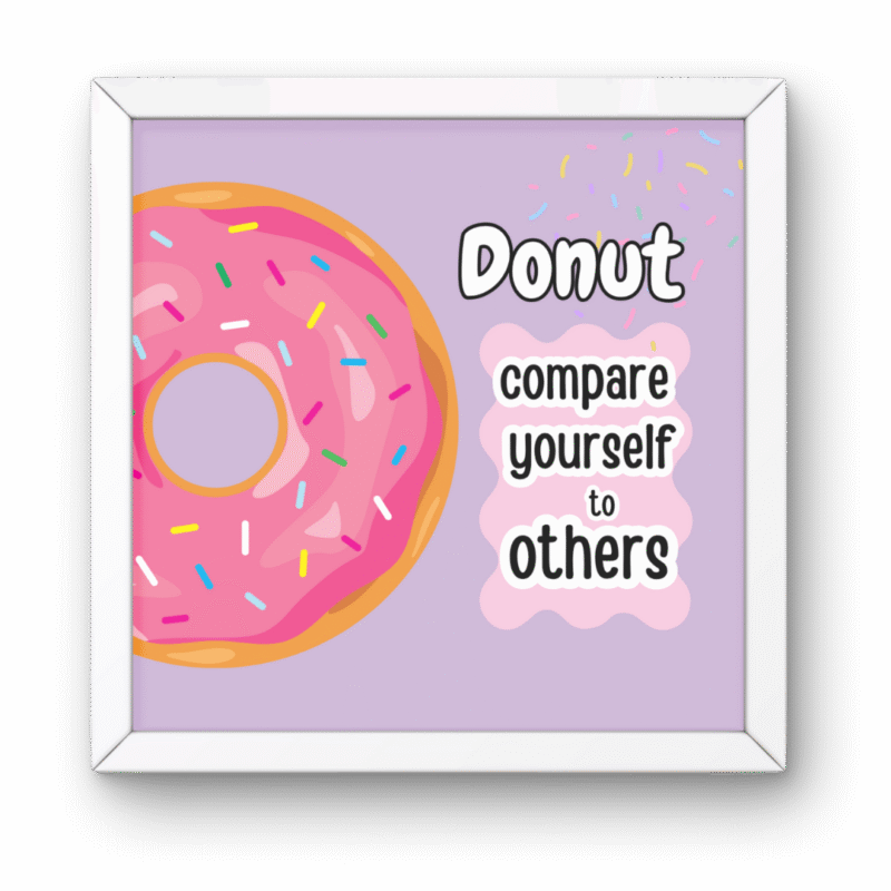 Pinterest Pink Donut Wall Art Frame 5x5”