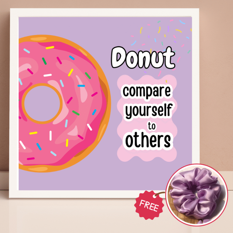 Pinterest Pink Donut Wall Art Frame 5x5”