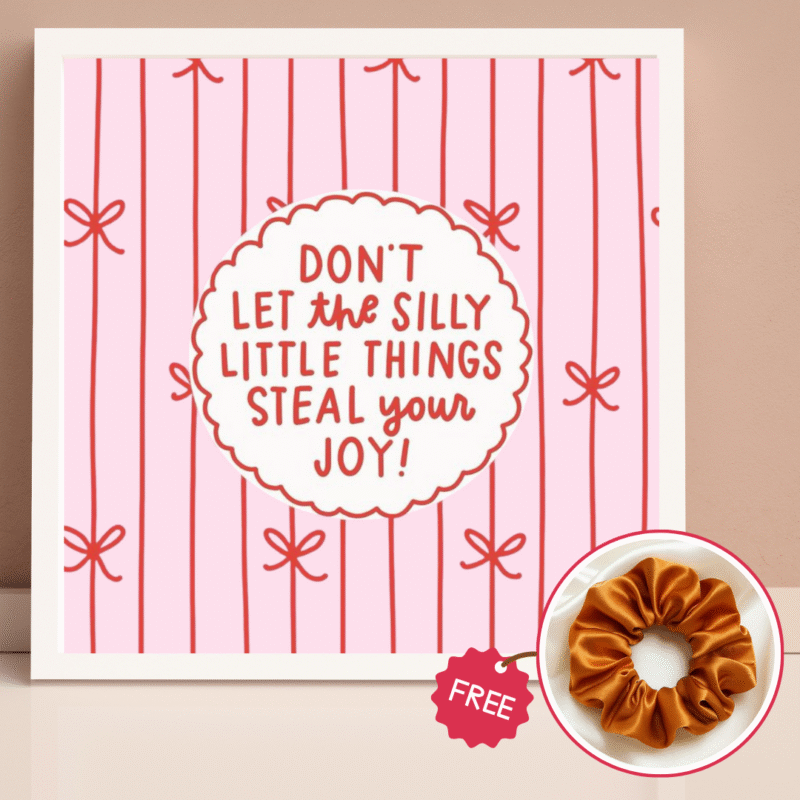 Pinterest Pink Bow Wall Art 5x5” Frame