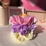 Pastel Blossom XL Satin Scrunchie Set