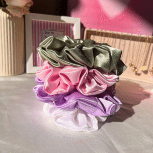 Pastel Luxe – XL Satin Scrunchie Combo Set