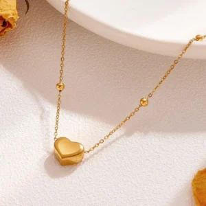 Gold Heart Anti-Tarnish Pendant Necklace