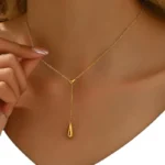 Anti-Tarnish Gold Plated Teardrop Pendant Necklace