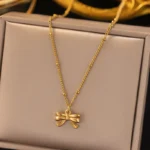 Belle Bow Necklace Anti Tarnish Gold Plated Belle Bow Necklace Anti Tarnish Gold Plated