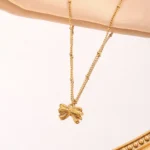 Belle Bow Necklace Anti Tarnish Gold Plated Belle Bow Necklace Anti Tarnish Gold Plated