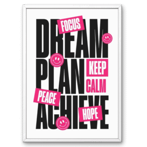 💫 Dream Plan Achieve Motivational A4 Frame
