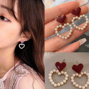 Love Me Pearl Heart Earrings