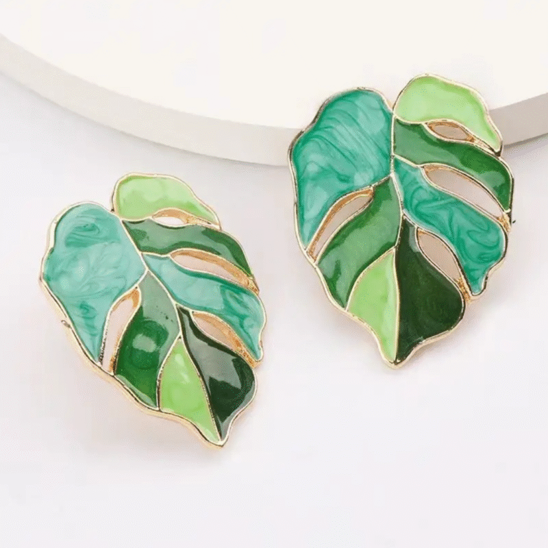 Tropical Leaf Korean Earrings