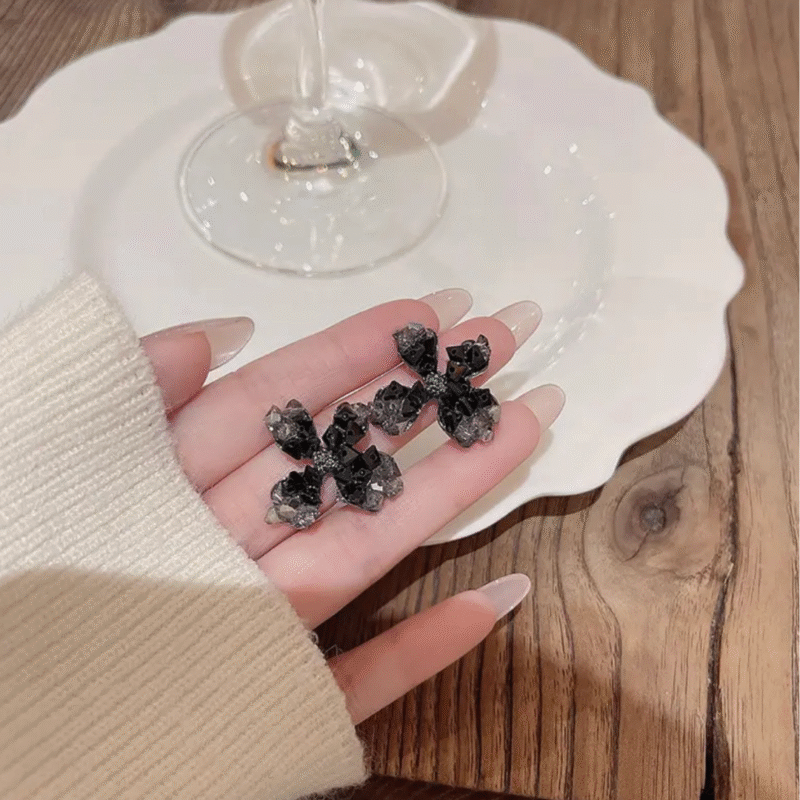 Midnight Bloom Korean Earrings