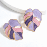 Lavender Dream Leaf Korean Earrings