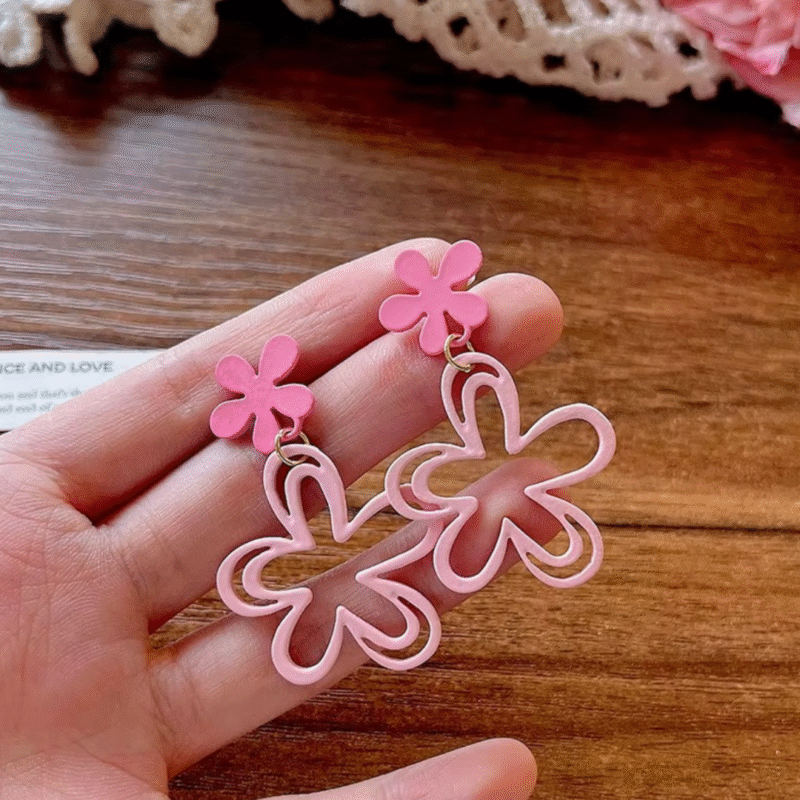 Groovy Bloom Pink Earrings