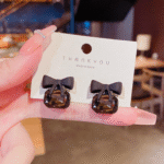 Midnight Bow Crystal Earrings