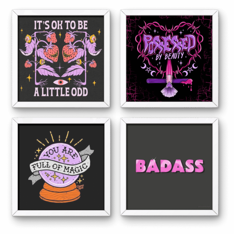 Dark Aesthetic Power Pack Frame Set of 4