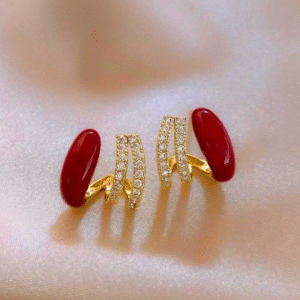 Crimson Luxe Hoop Earrings