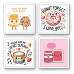 Cute Foodie Love Collection Frame Set of 4