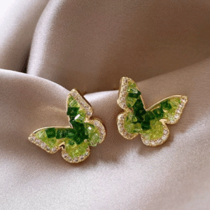 Emerald Dream Butterfly Earrings