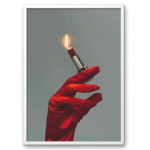 Red Glove Lipstick Flame A4 Frame